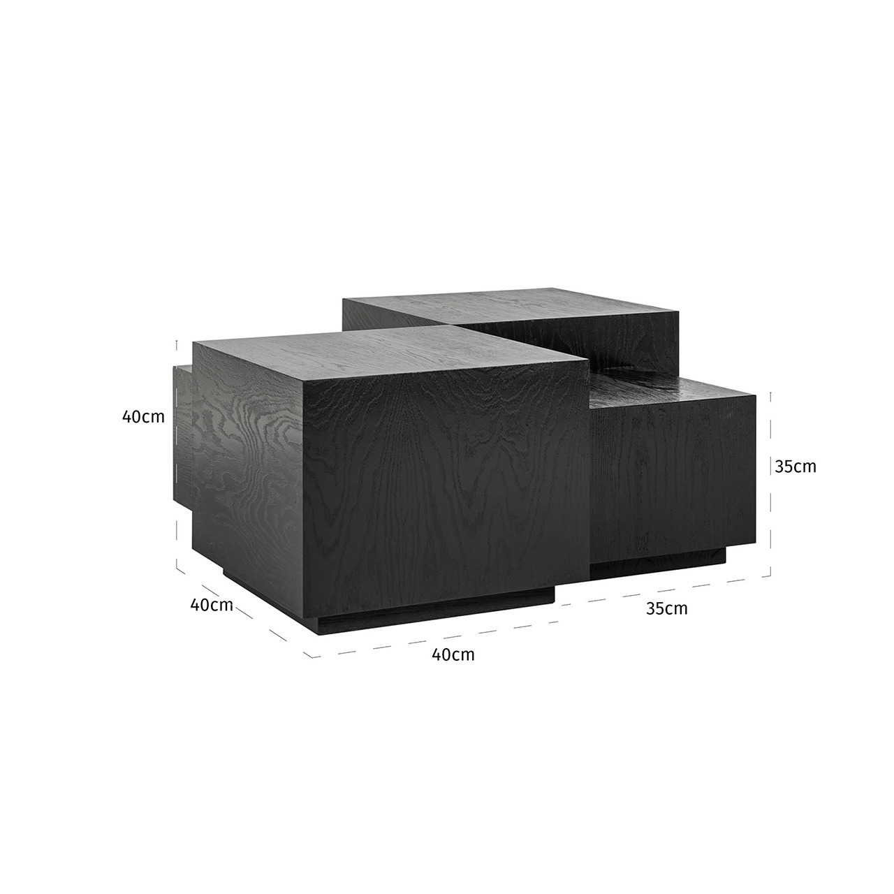 Salontafel Quatro set of 4 (Zwart)