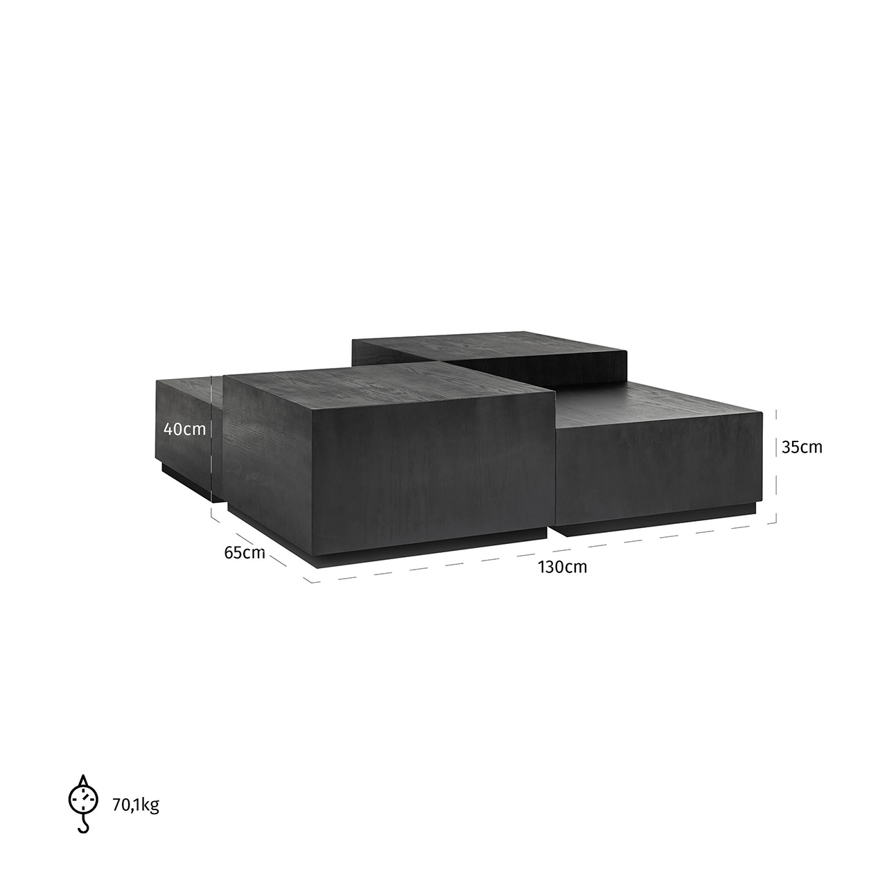 Salontafel Tetrad set of 4 (Zwart)