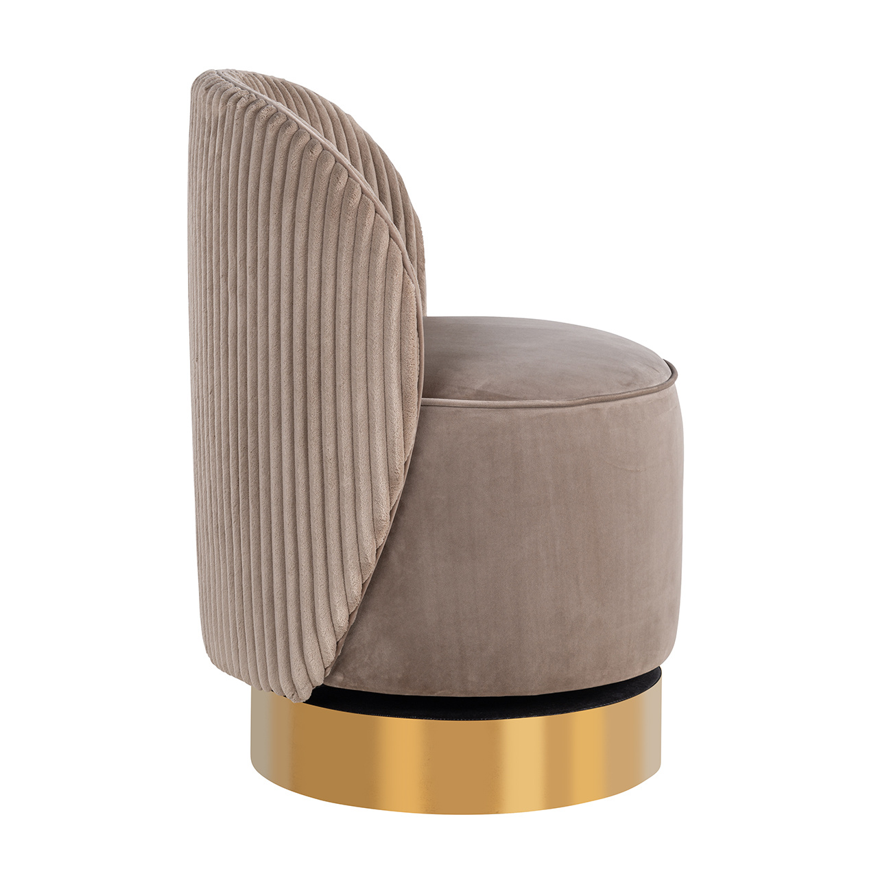 Draaifauteuil Bristel Nougat velvet + rib