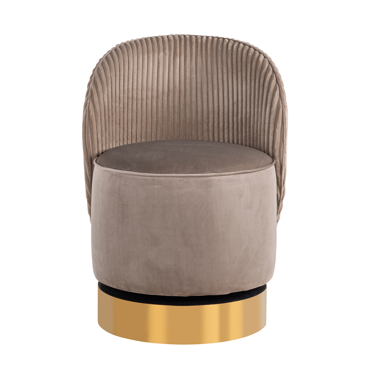 Draaifauteuil Bristel Nougat velvet + rib