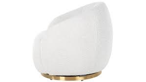 Draaifauteuil Jago White Bouclé / Brushed gold (Copenhagen 900 Bouclé White)