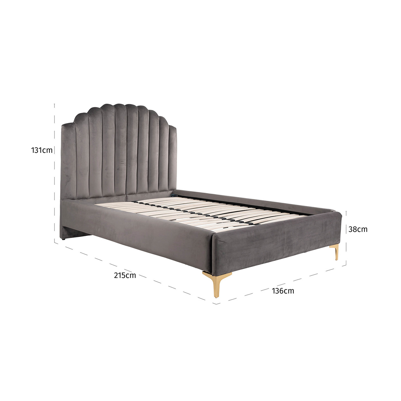 Bed Belmond 120x200 excl. matras (Quartz Stone 101)