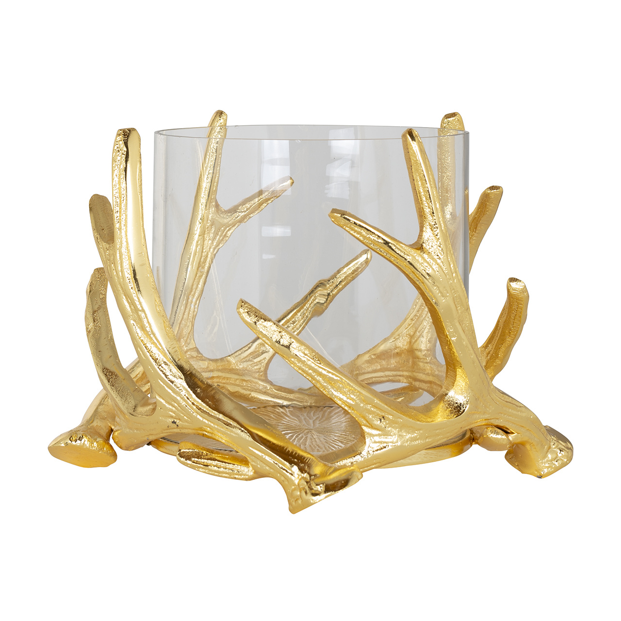 Windlicht Harvey goud met klein geweil (Goud)