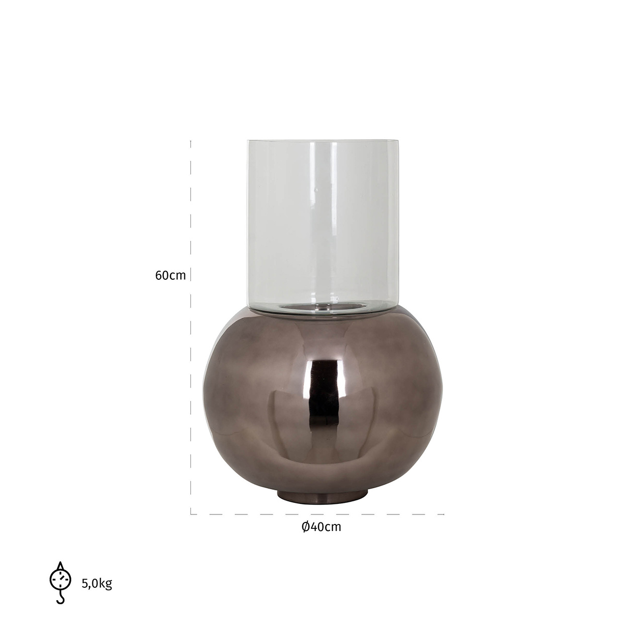 Windlicht Orren zwart nickel (ZZZ-Zwart)