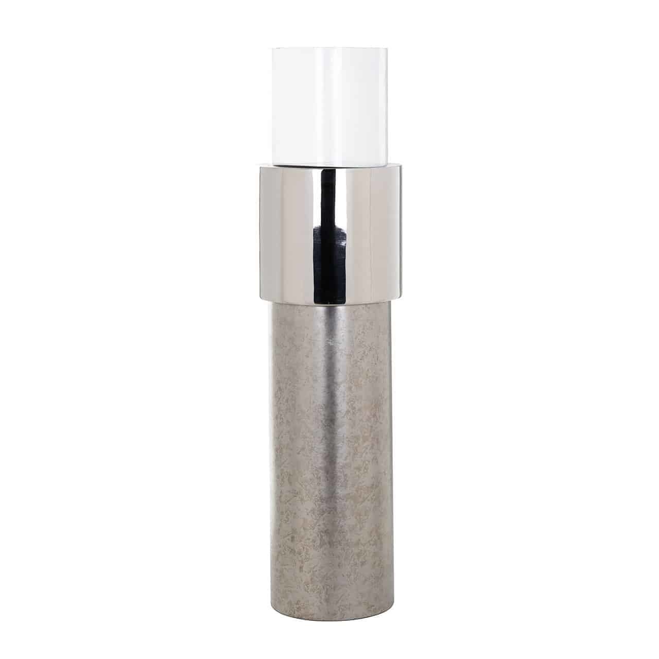 Windlicht Oxley zilver groot (Silver)