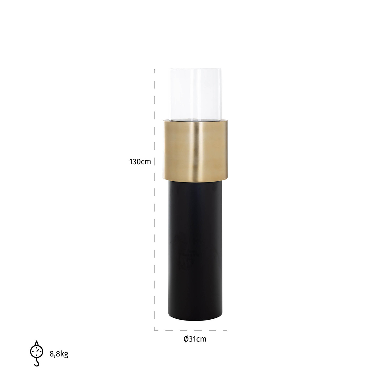 Windicht Oswell zwart/goud groot (Goud)