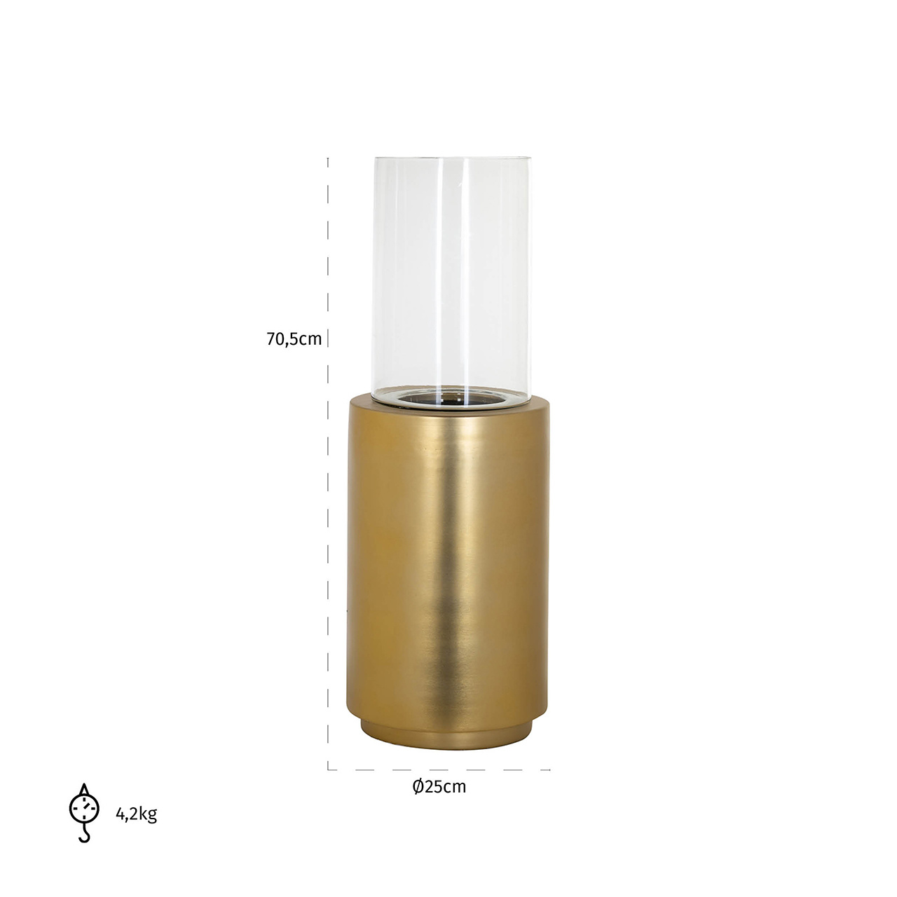Windlicht Fenton groot (Goud)
