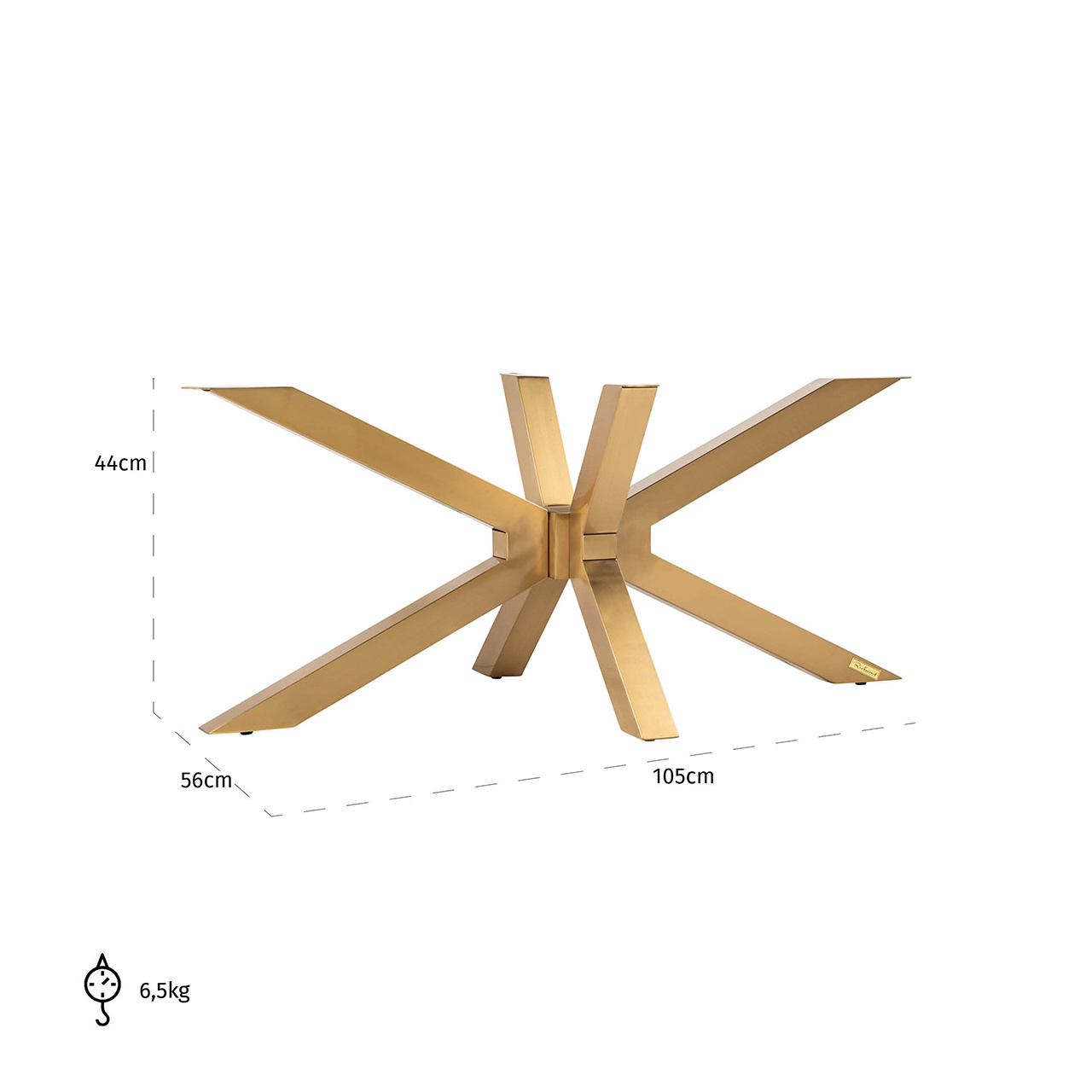 Alleen salontafel X-poot Brushed goud (Brushed Gold)