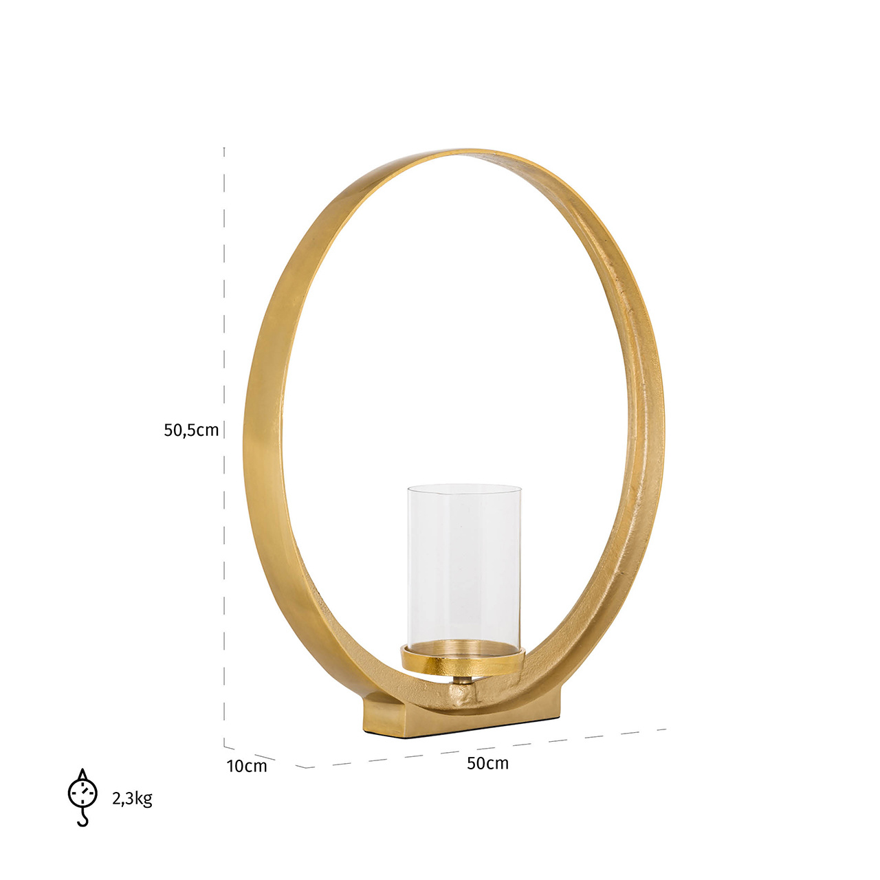 Windlicht Ruan goud groot (Gold)