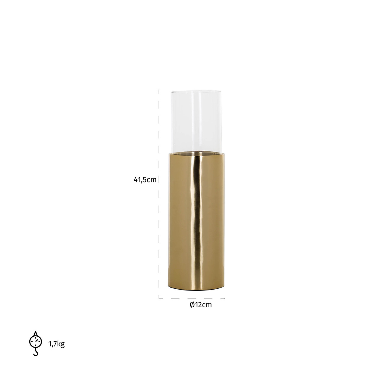 Windlicht Kiera goud klein (Gold)