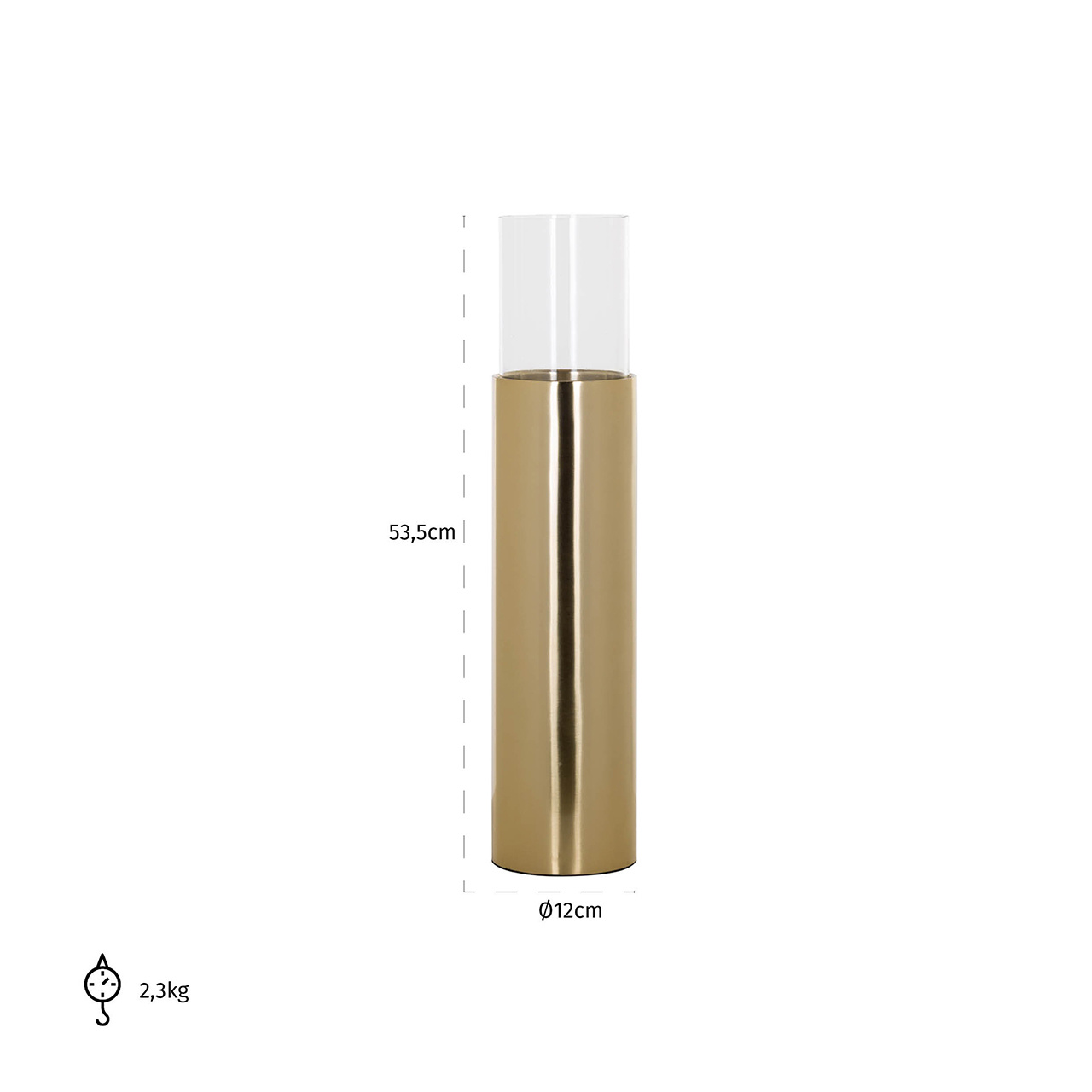 Windlicht Kiera goud groot (Gold)