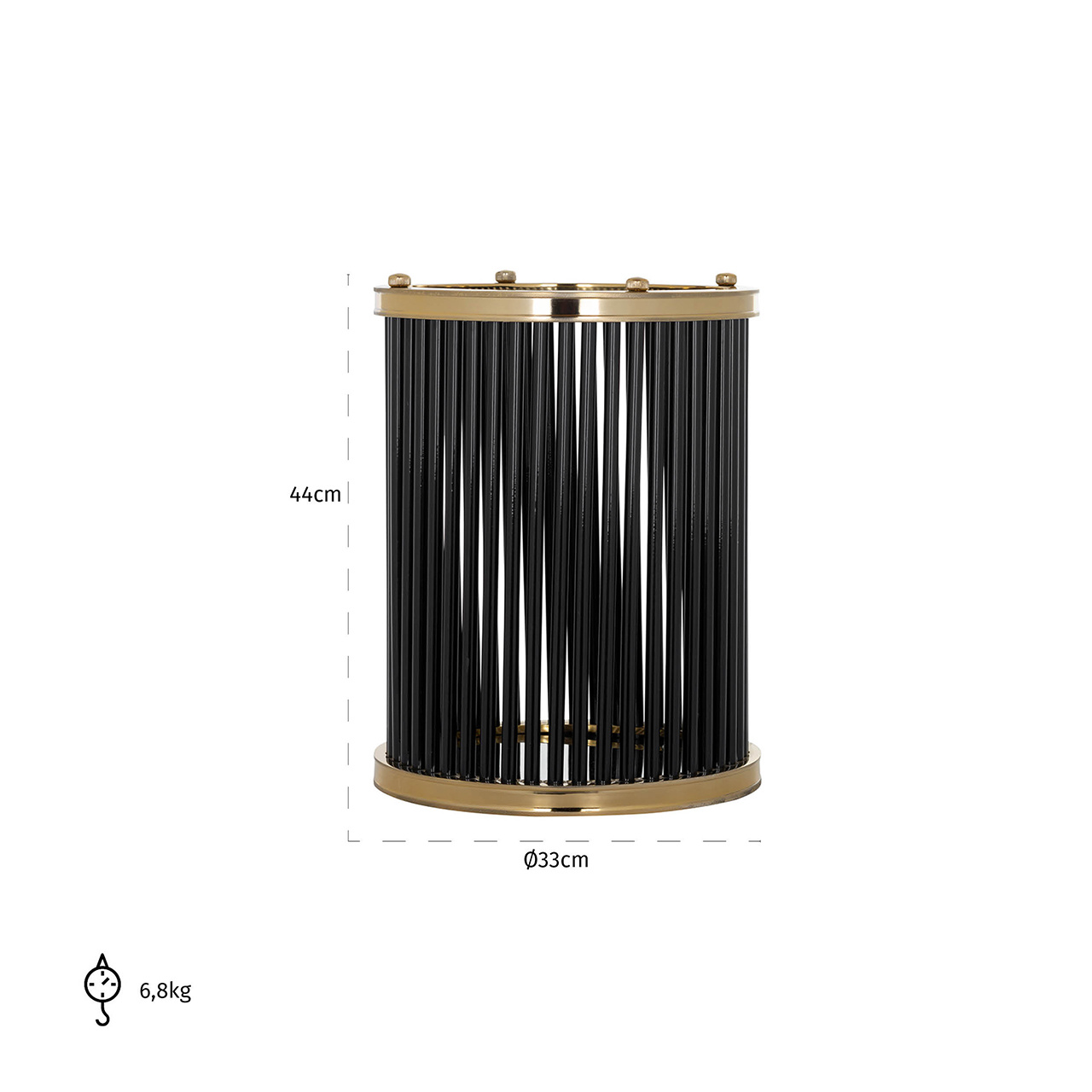 Windlicht Tygo groot (Black)