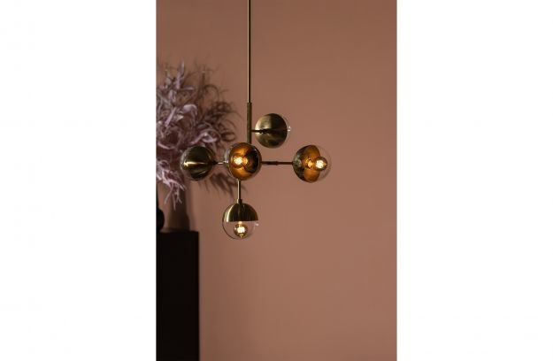 Globular Hanglamp Metaal Antique Brass