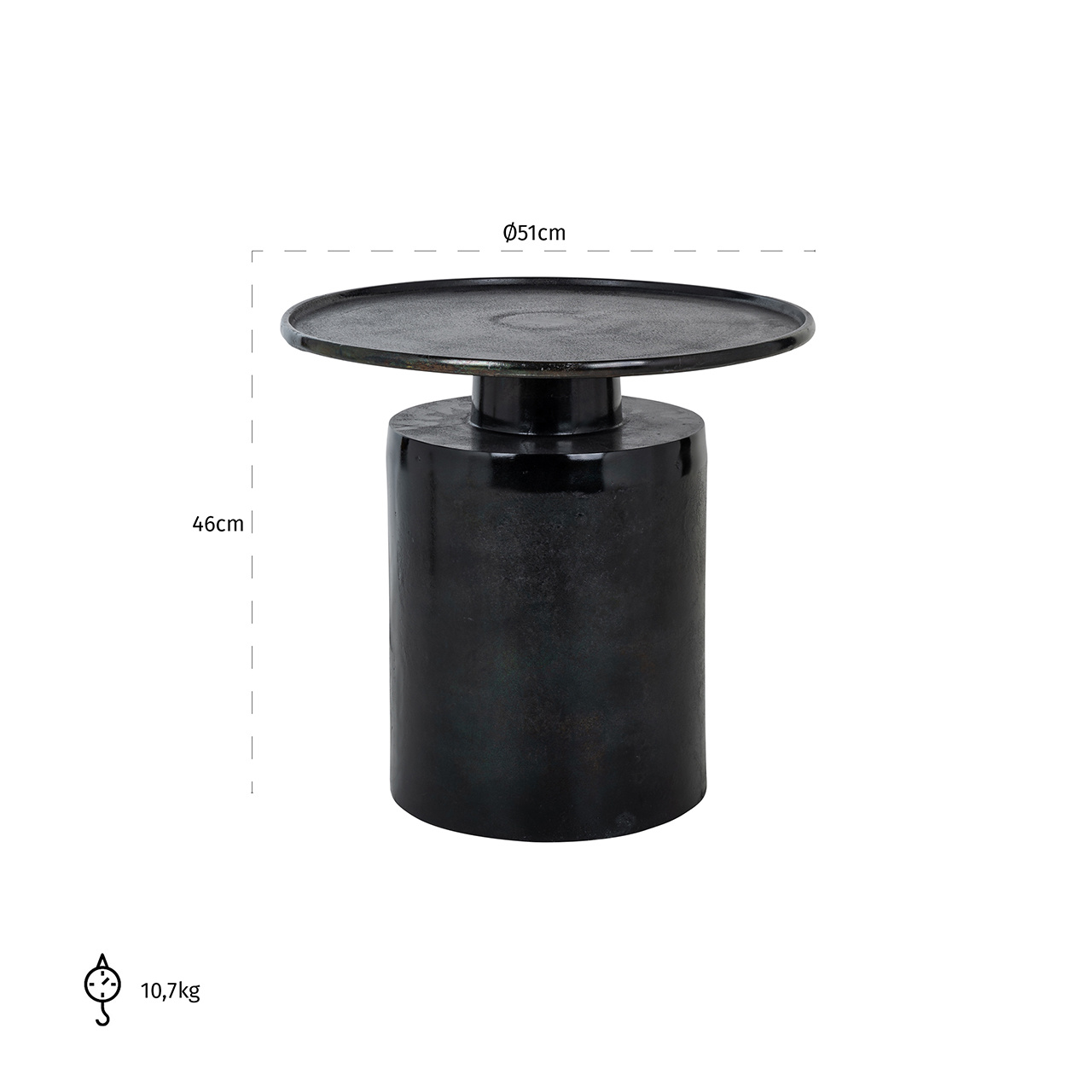 Bijzettafel Griffin 50Ø zwart (Black)
