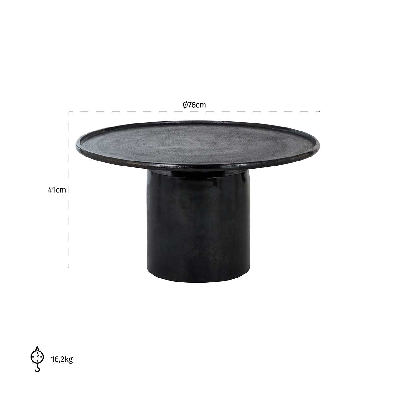 Salontafel Griffin 75Ø zwart (Black)