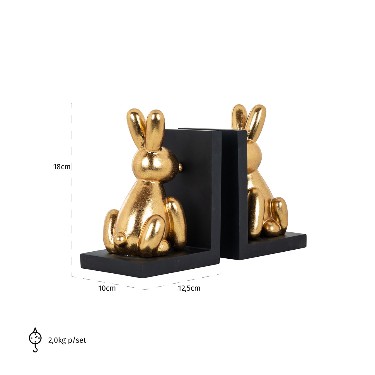 Boeken standaard Cony (Black/gold)