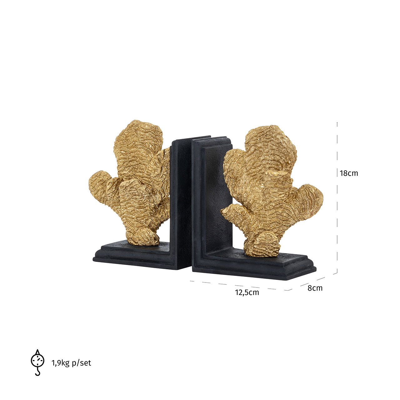 Boeken standaard Donei (Black/gold)