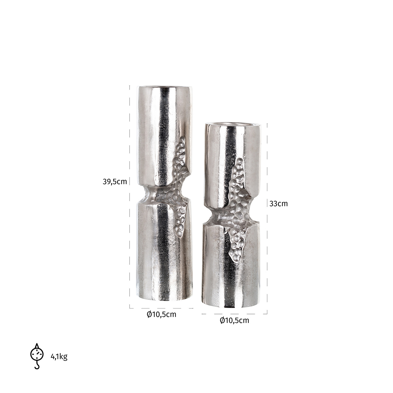 Kandelaar Osiris set van 2 zilver (Silver)