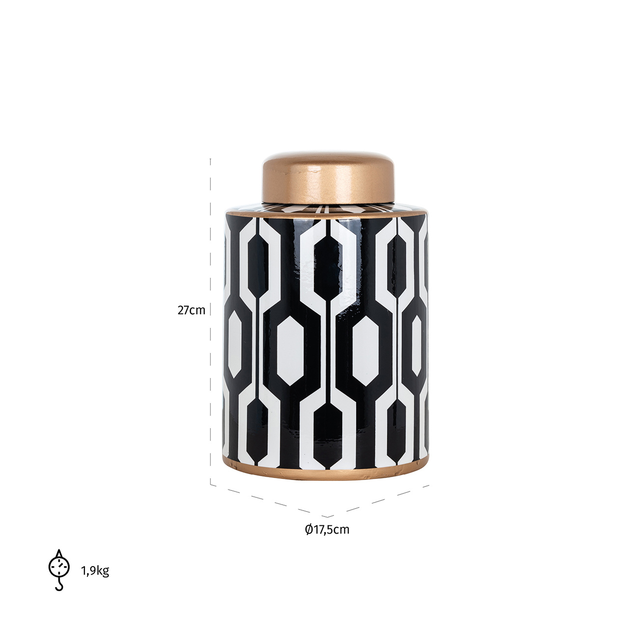 Pot Faylinn klein (Black/white)