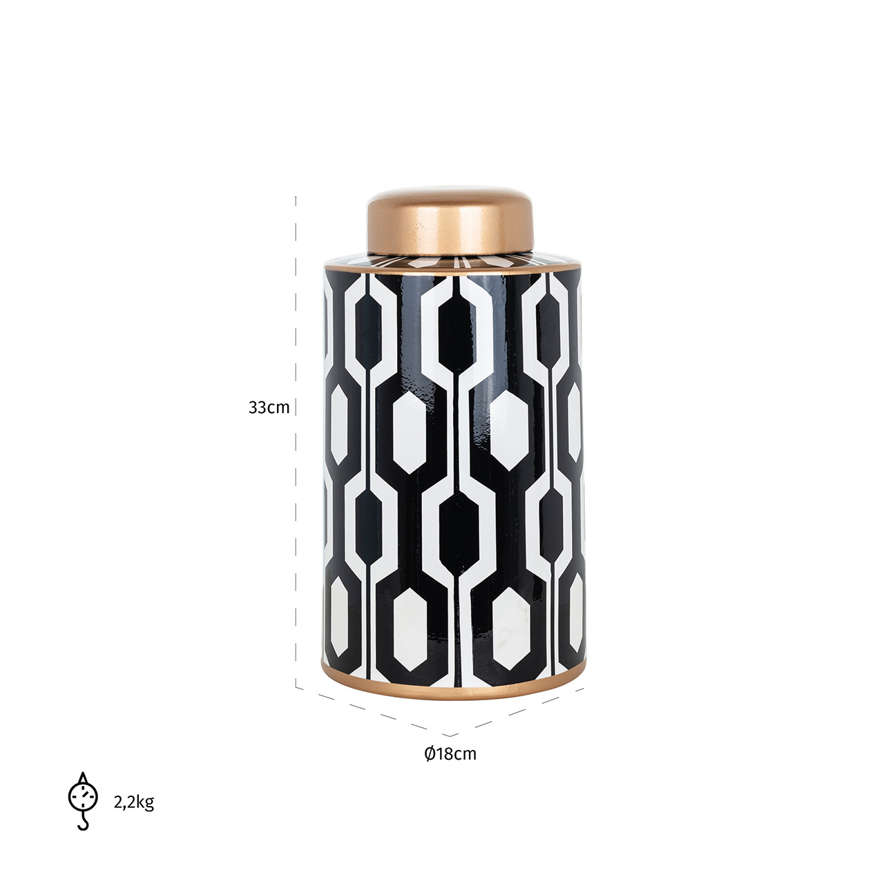 Pot Faylinn groot (Black/white)