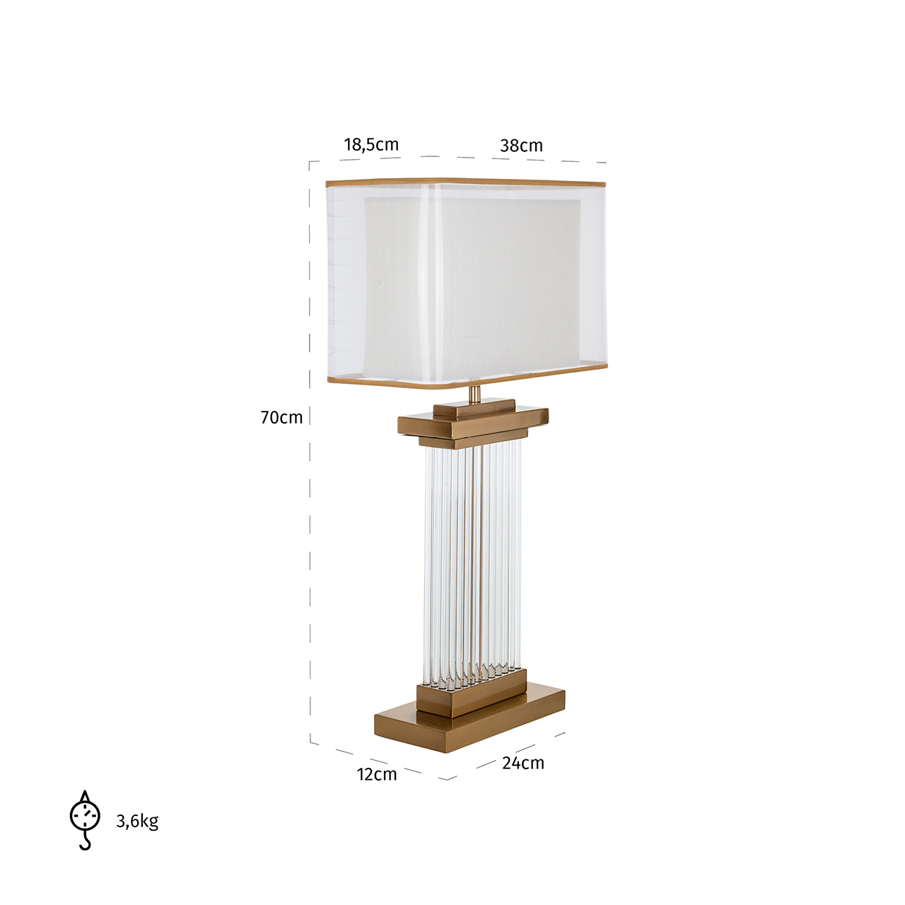 Tafellamp Rosalique inclusief lampenkap (Gold)