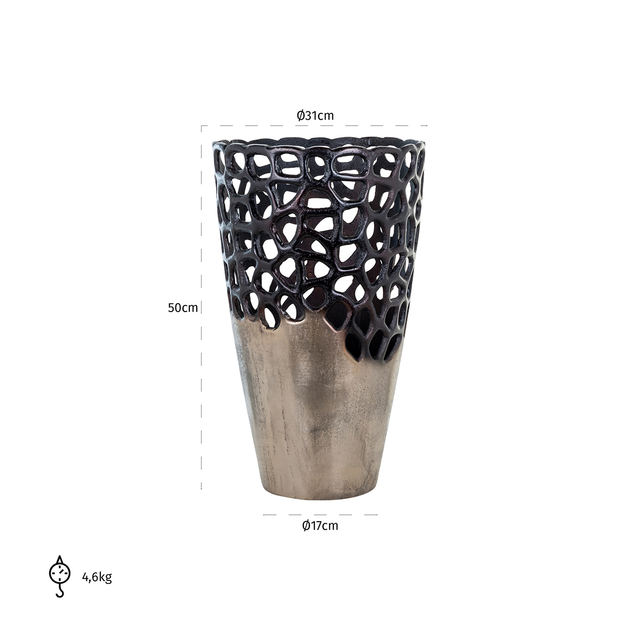 Vaas Flore groot (Gold)