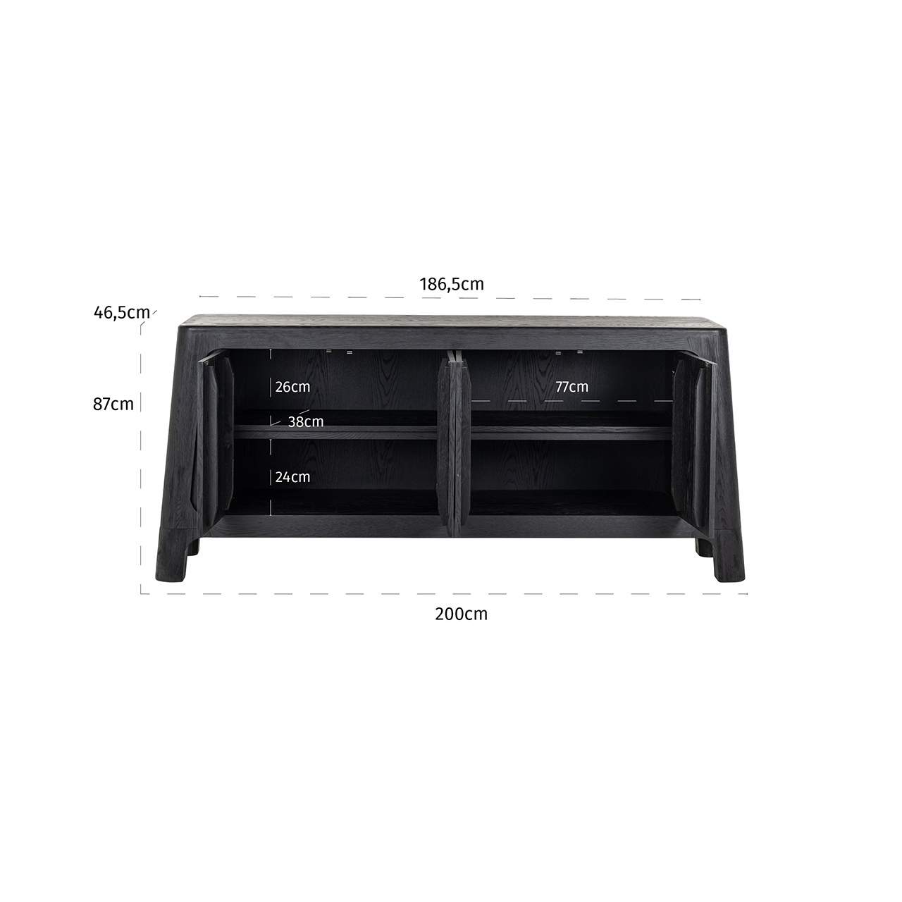 Dressoir Baccarat 4-deuren (Dark coffee)