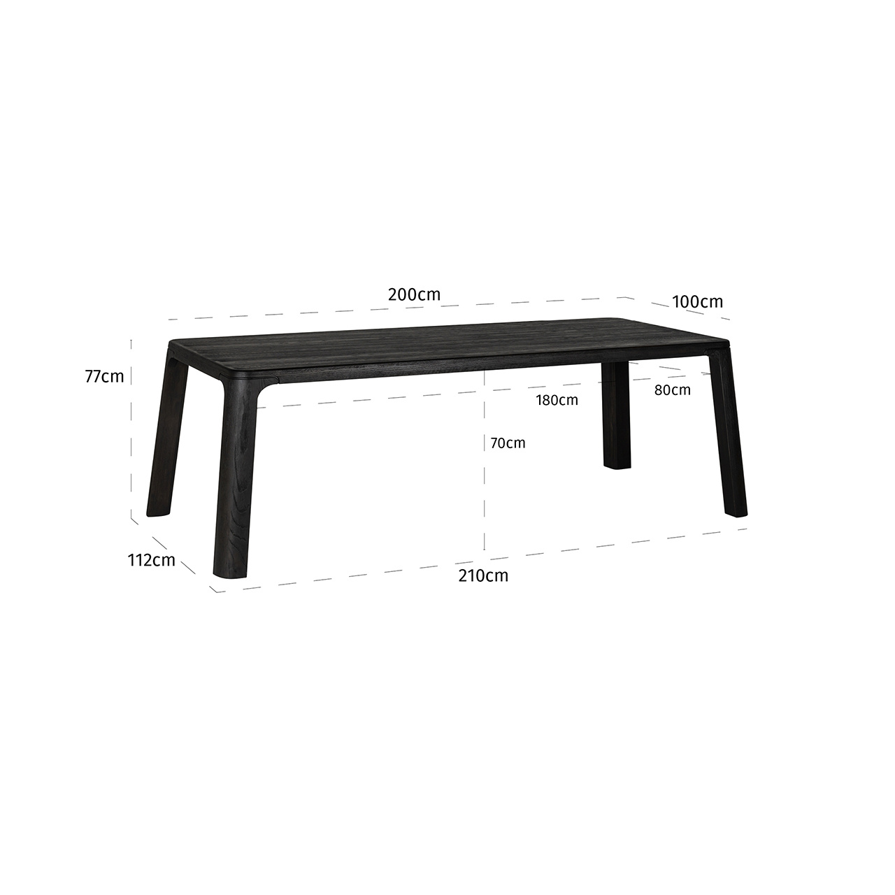 Eettafel Baccarat 200 (Dark coffee)