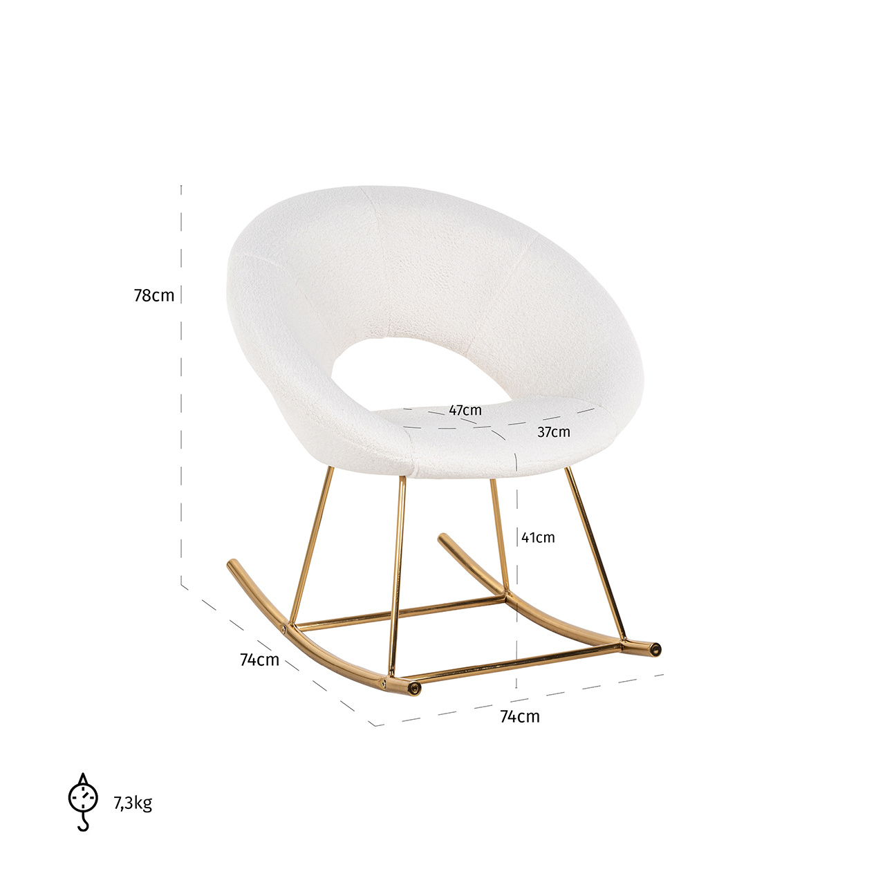 Rocky chair Maddy white (White)