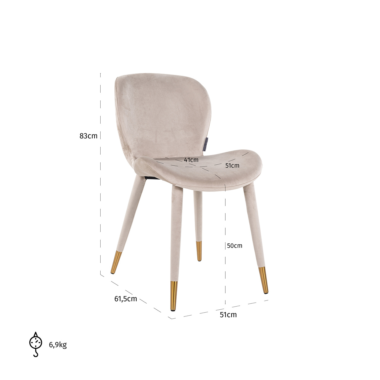 Stoel Sara khaki velvet fire retardant (FR-Quartz 903 Khaki)