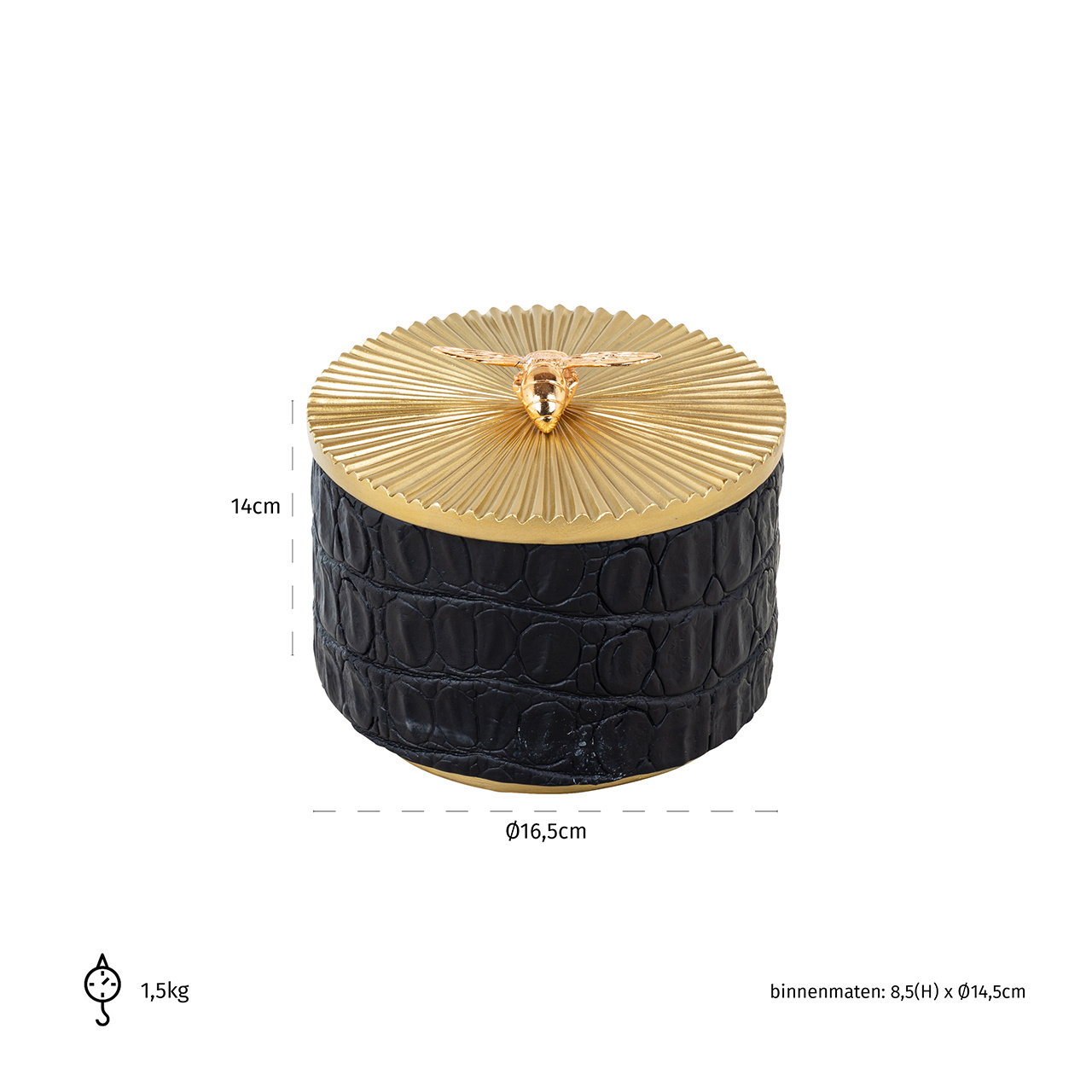 Juwelen box Beez zwart klein (Black)