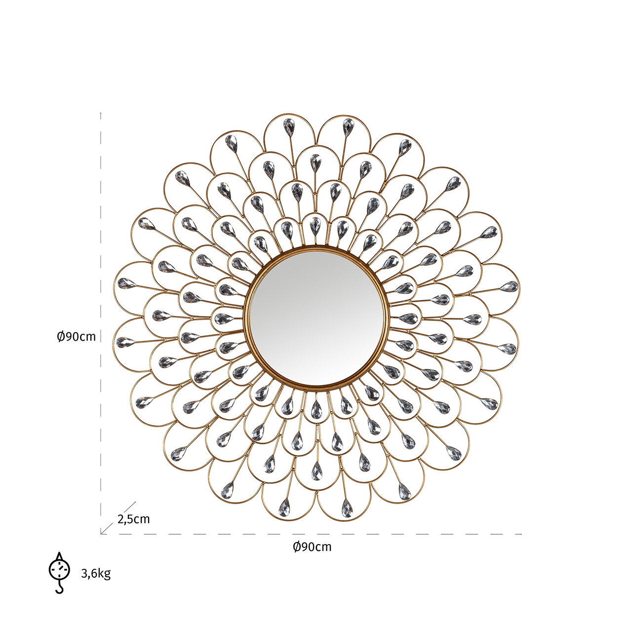 Spiegel Pauwel (Gold)