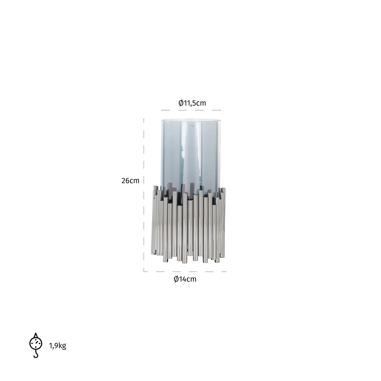 Windlicht Cherise klein zilver (Silver)