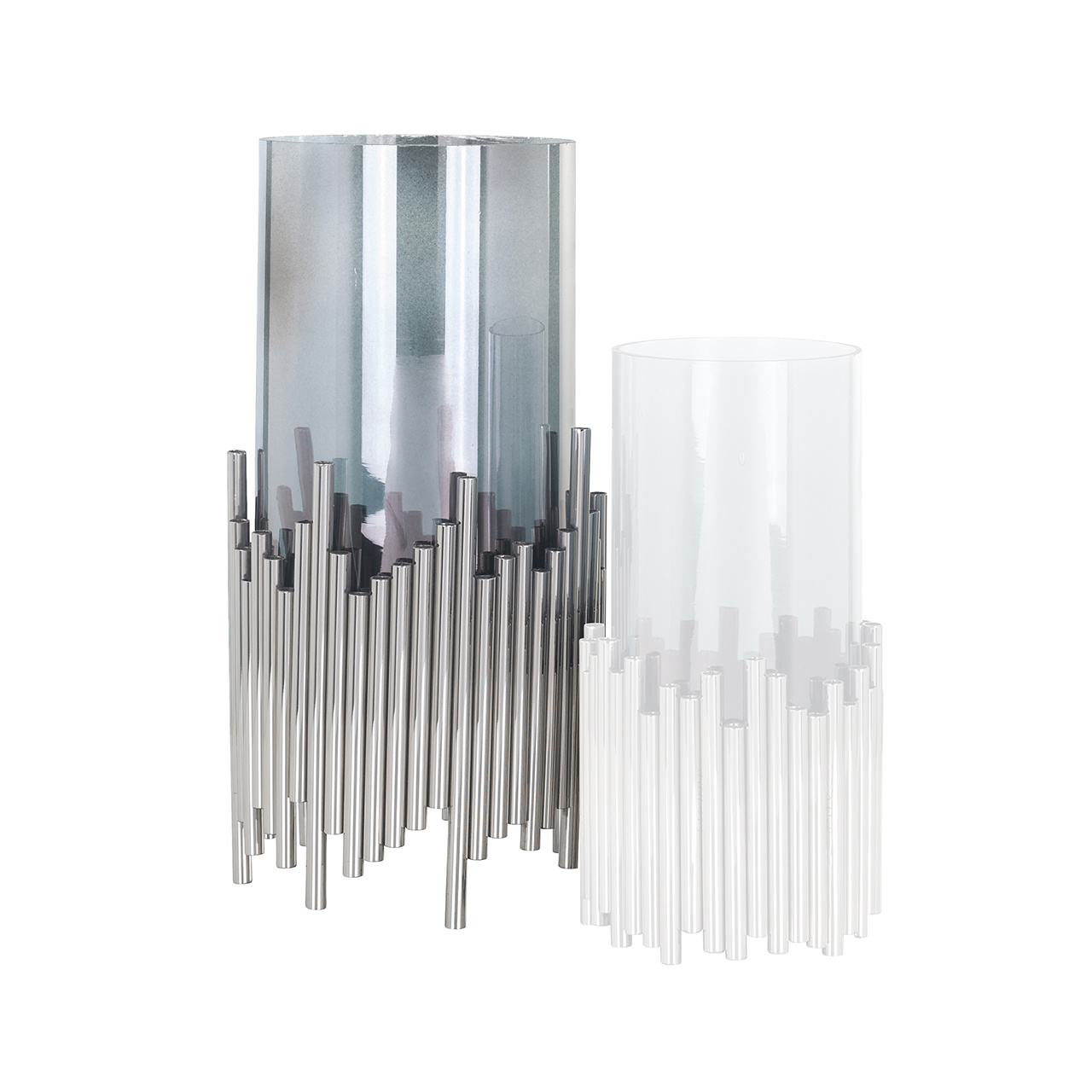 Windlicht Chiela zilver groot (Silver)