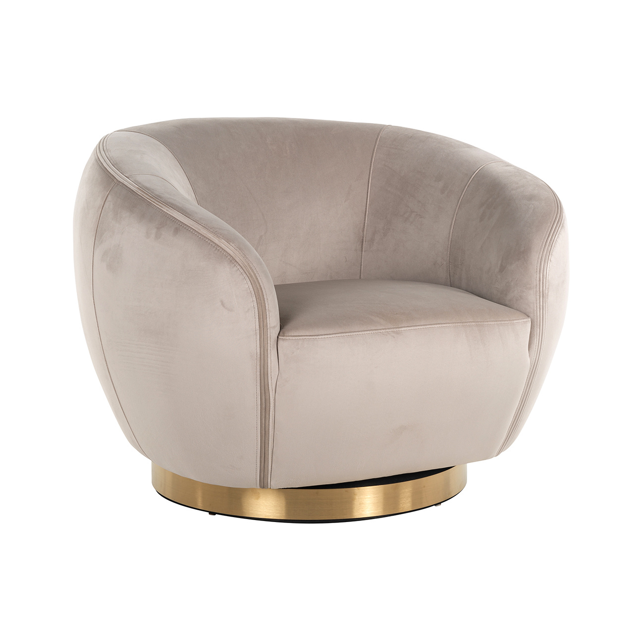 Draaifauteuil Layla khaki velvet (Quartz Khaki 903)