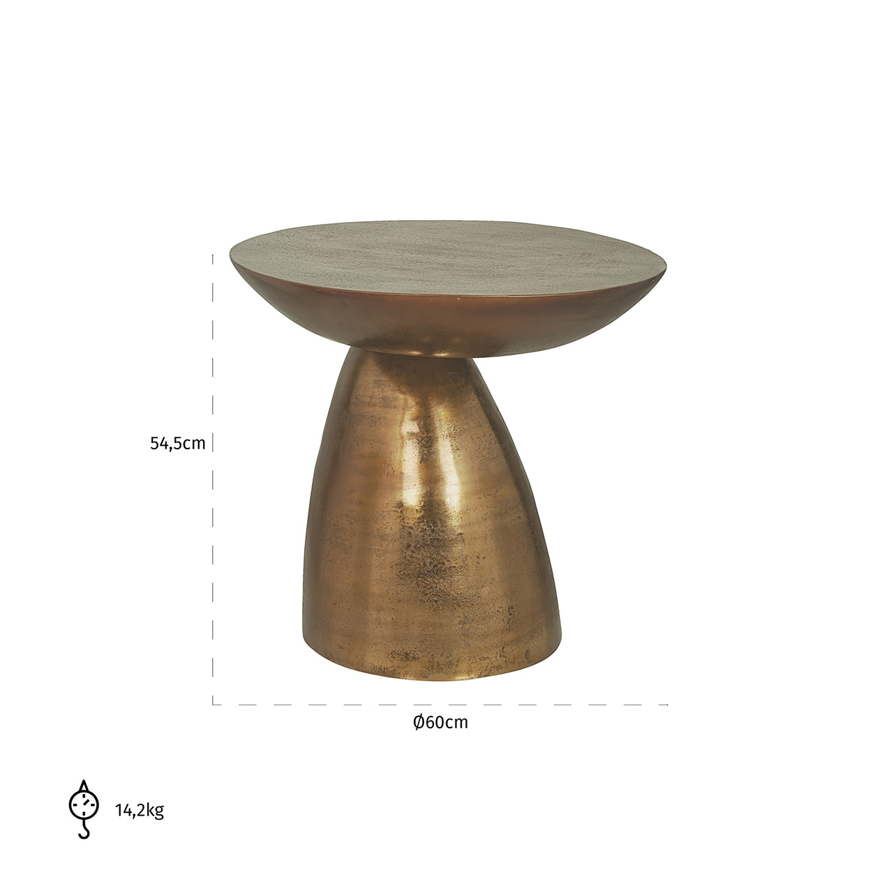 Bijzettafel Bazil (Brushed Gold)