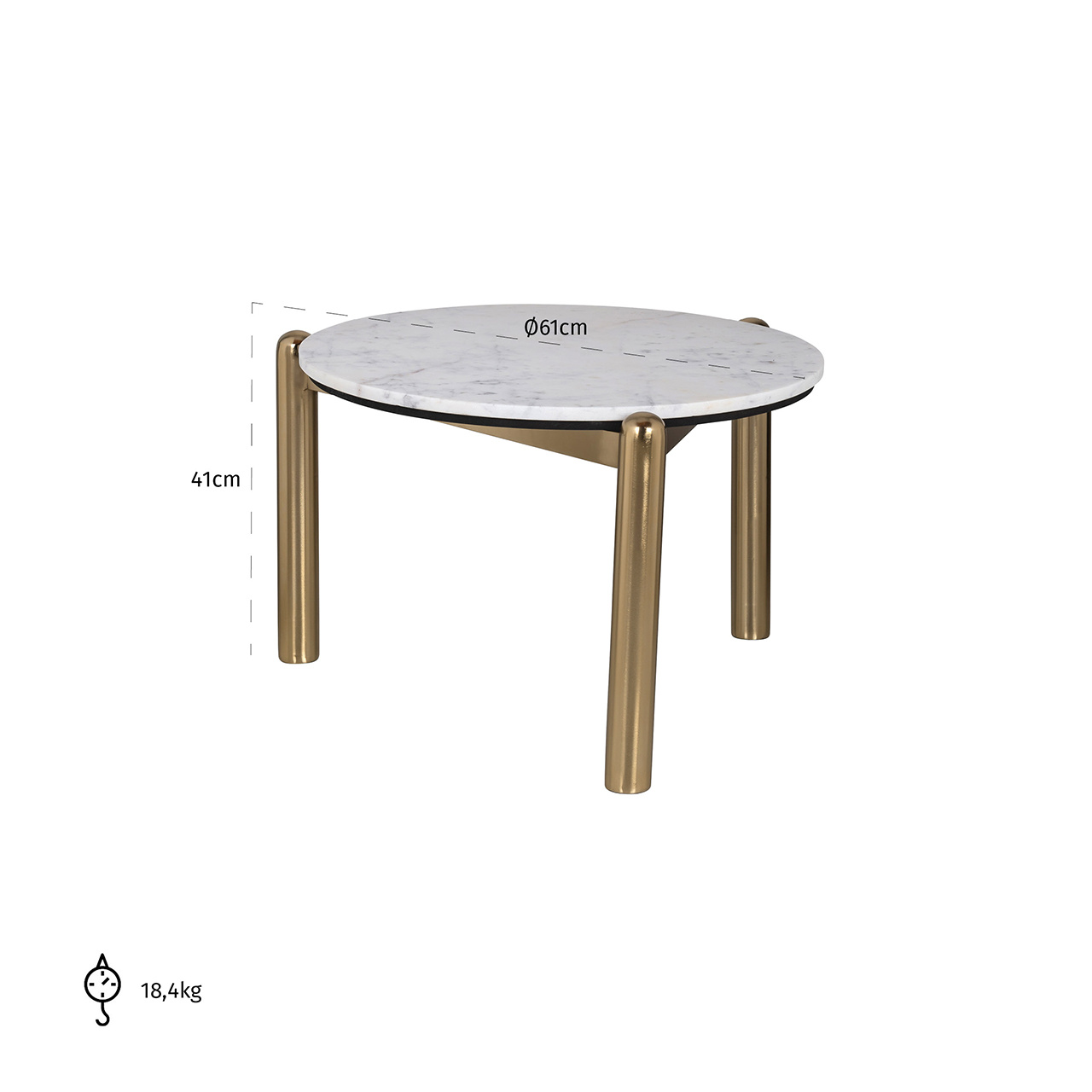Salontafel Jael 61Ø (White)