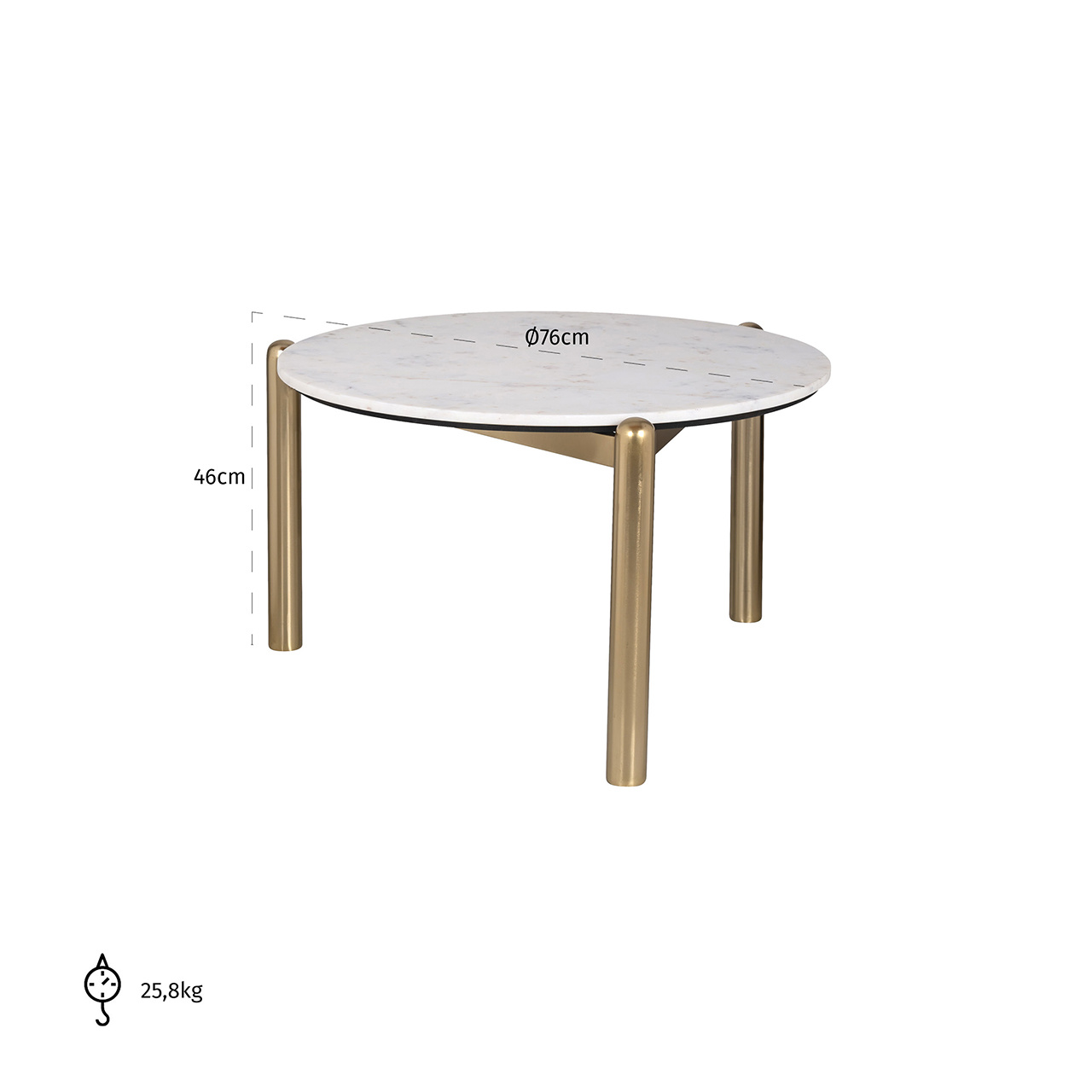 Salontafel Jael 76Ø (White)