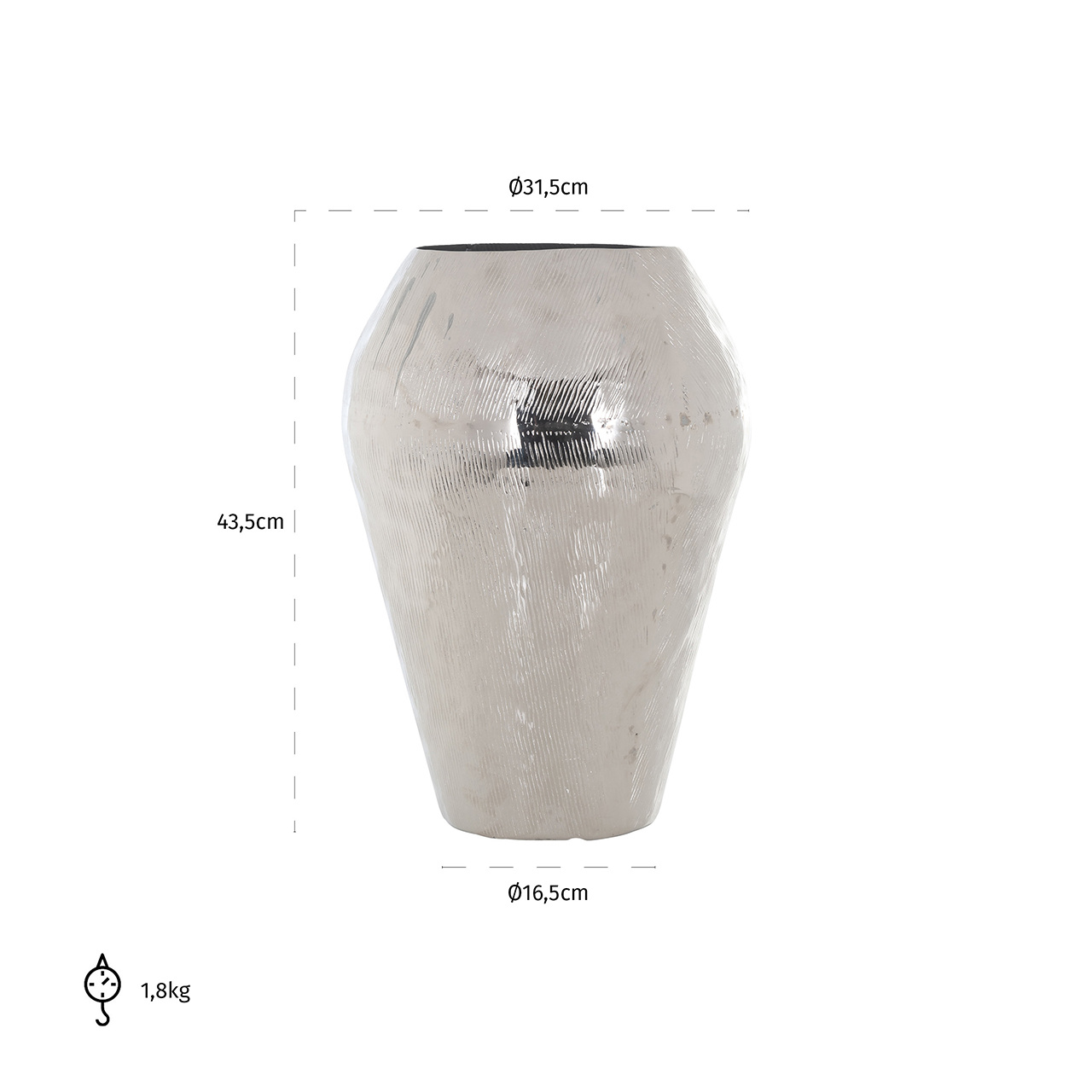Vaas Meiz groot (Silver)