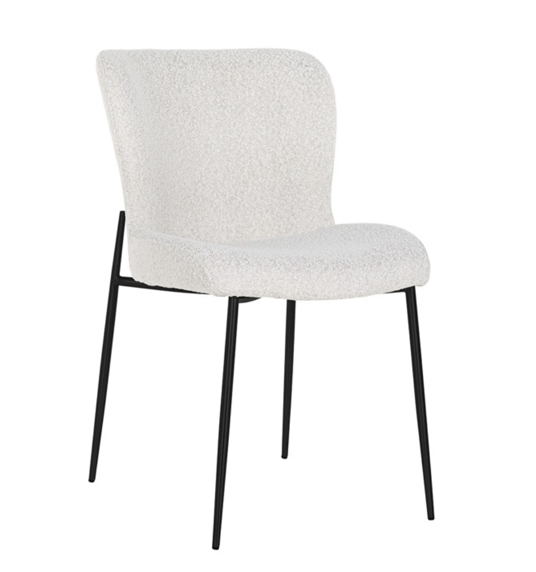 Stoel Darby White Bouclé / Black (Copenhagen 900 Bouclé White)