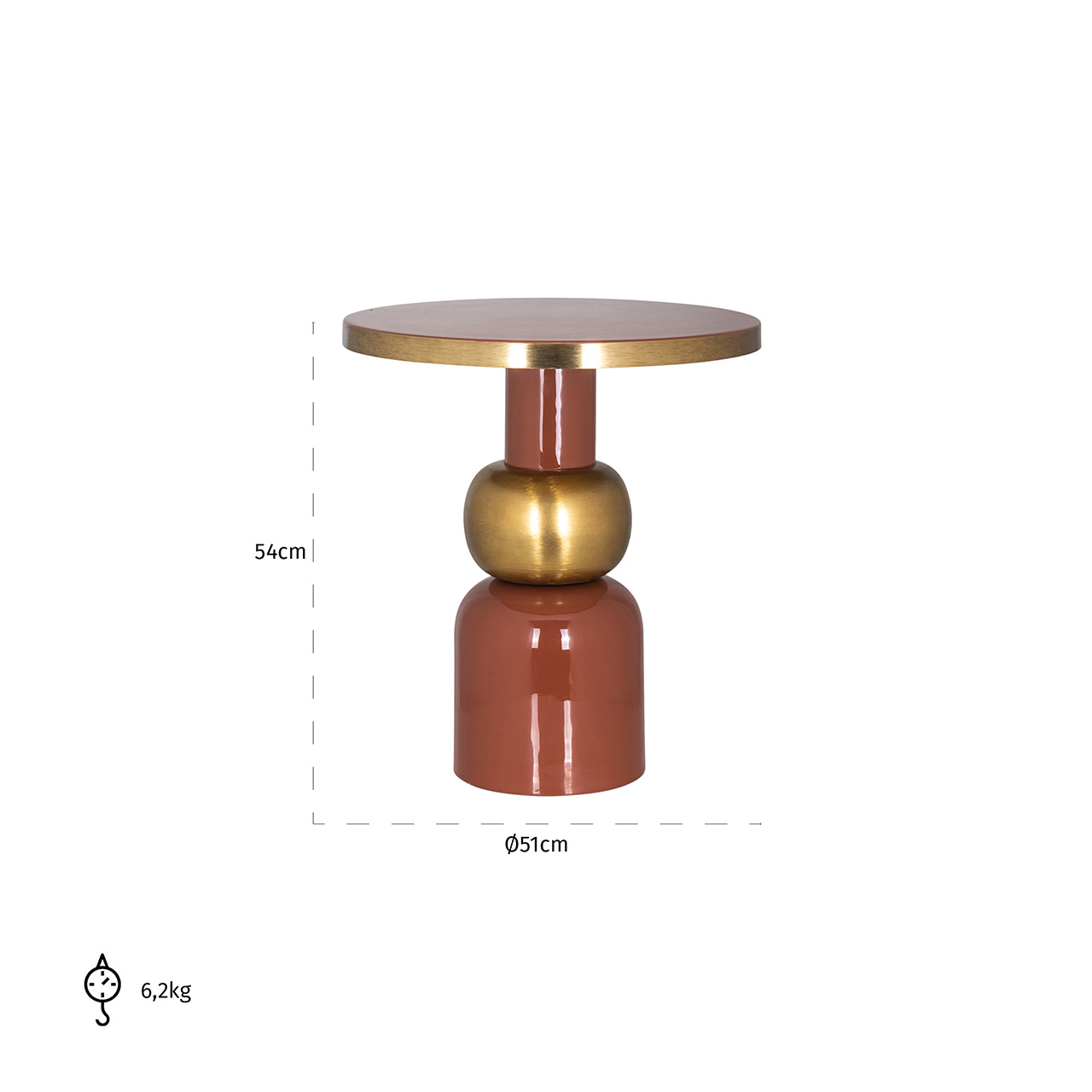 Bijzettafel Jaime 51Ø (Pink)