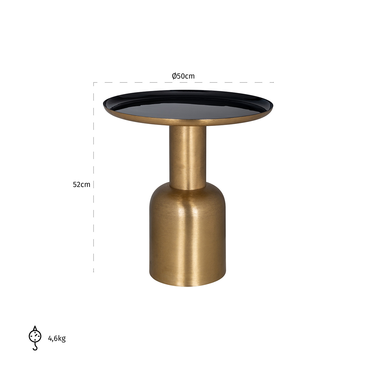 End table Xara 50Ø (Brushed Gold)