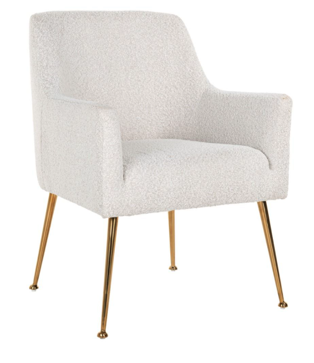 Stoel Harper White Bouclé / brushed gold (Copenhagen 900 Bouclé White)