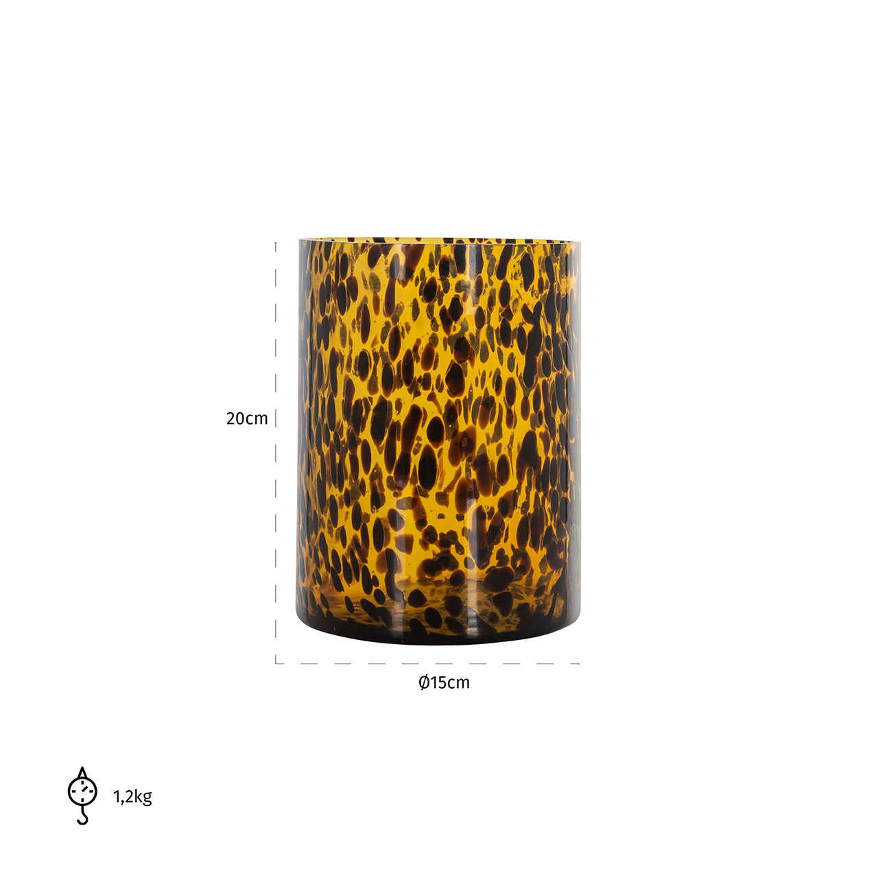 Windlicht Ayana groot Cheetah (Brown)