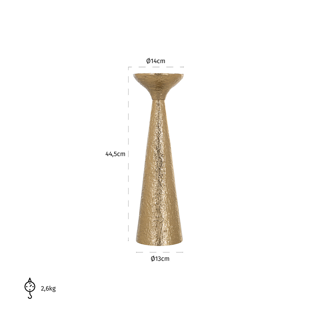 Kandelaar Feliz groot (Brushed Gold)