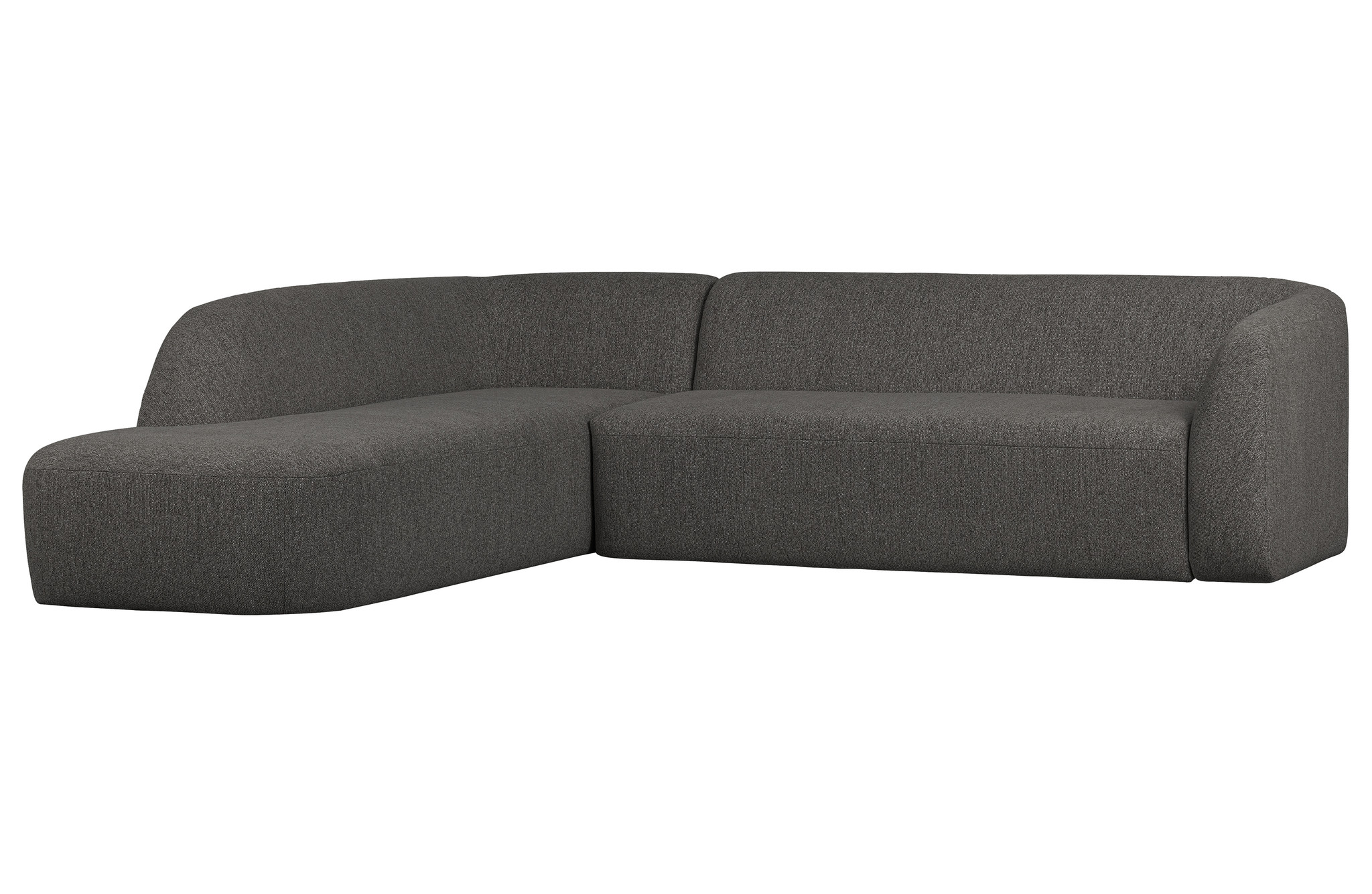 Sloping Hoekbank Links Grijs/zwart Melange