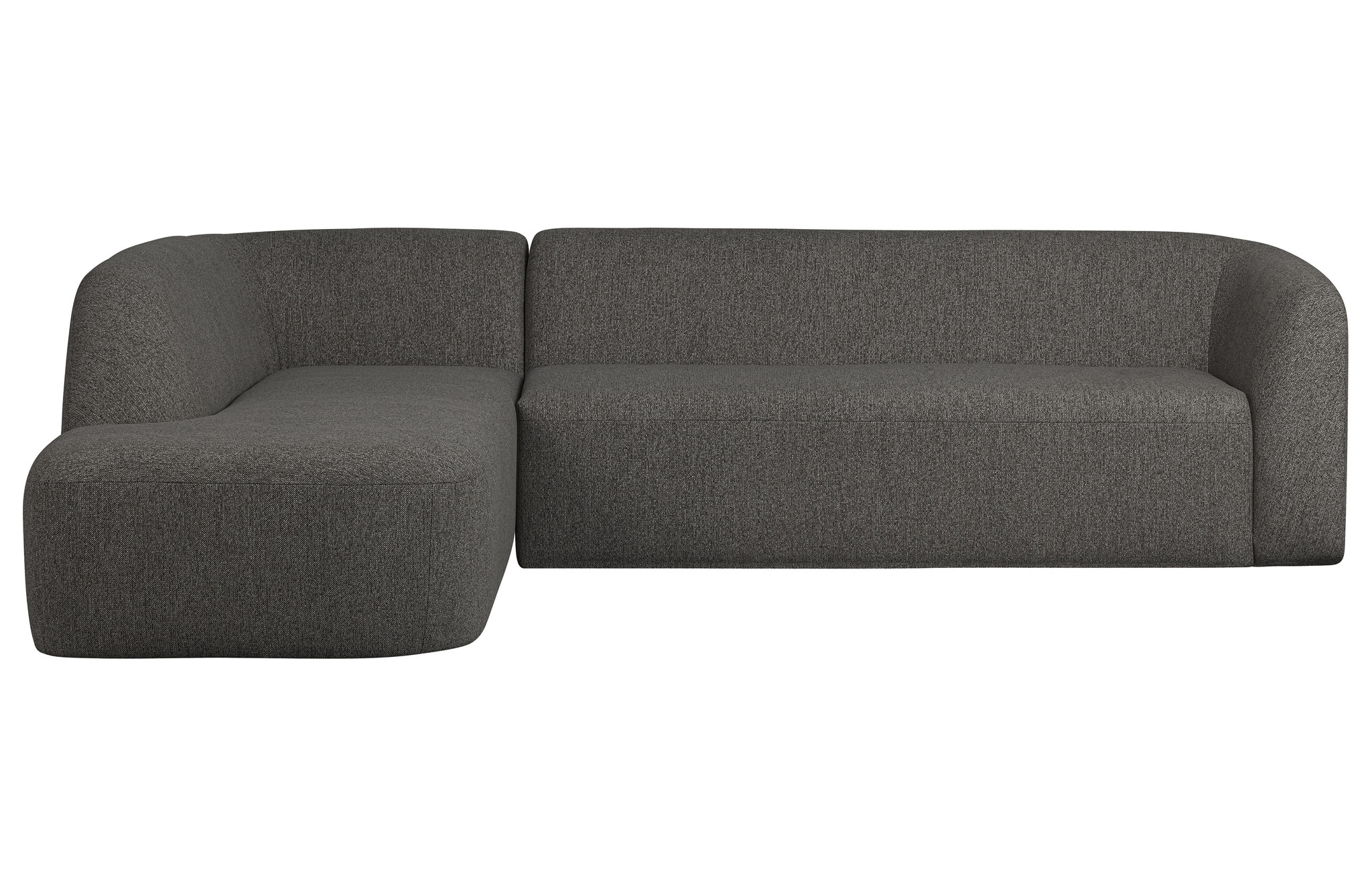 Sloping Hoekbank Links Grijs/zwart Melange