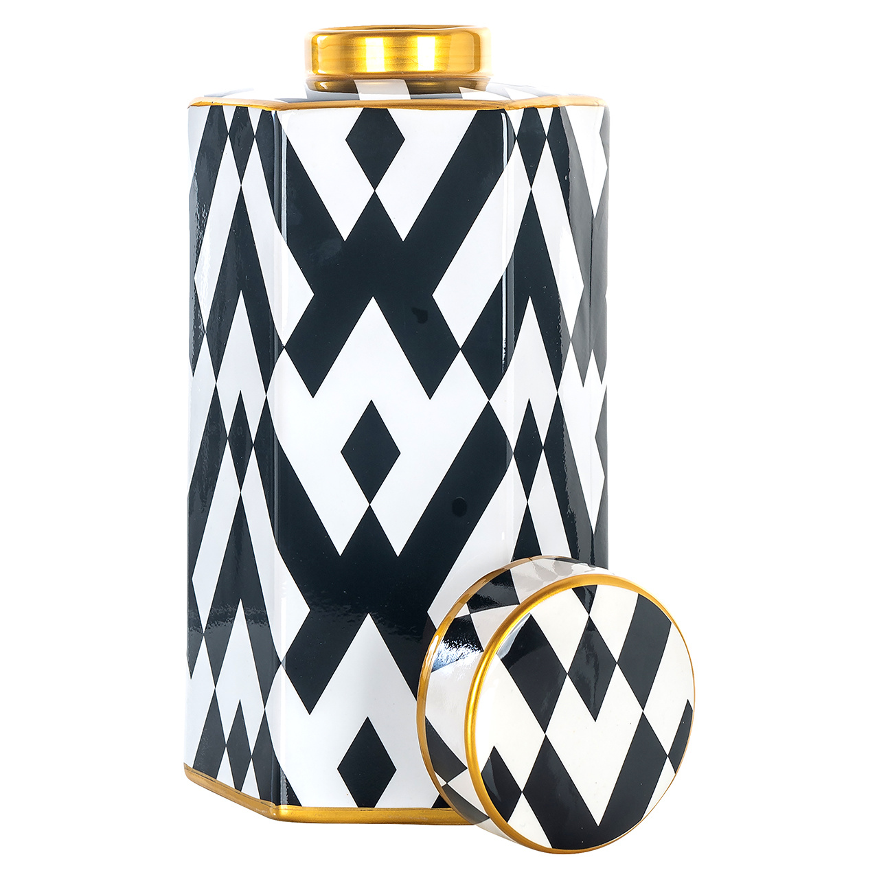 Pot Arto groot goud (Black/white)