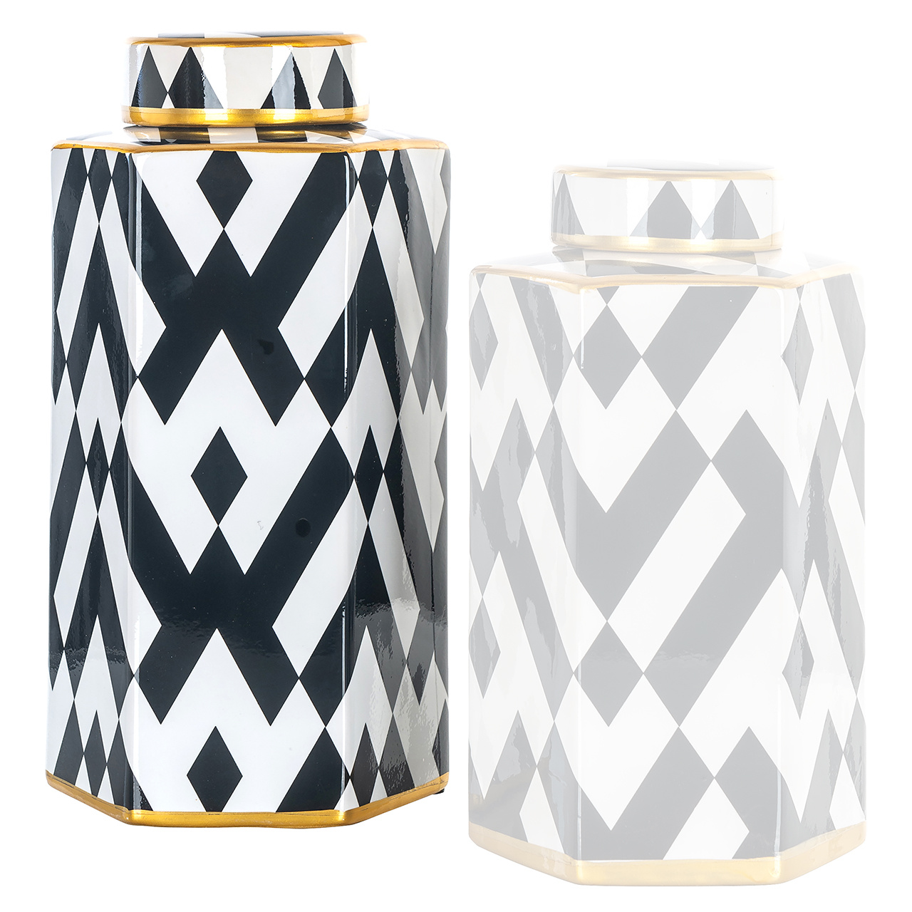 Pot Arto groot goud (Black/white)