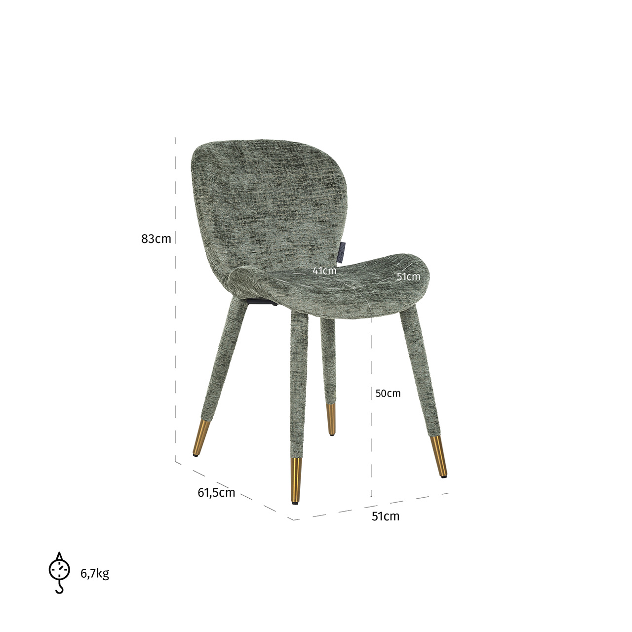 Chair Sara thyme fusion fire retardant (Fusion thyme 206)
